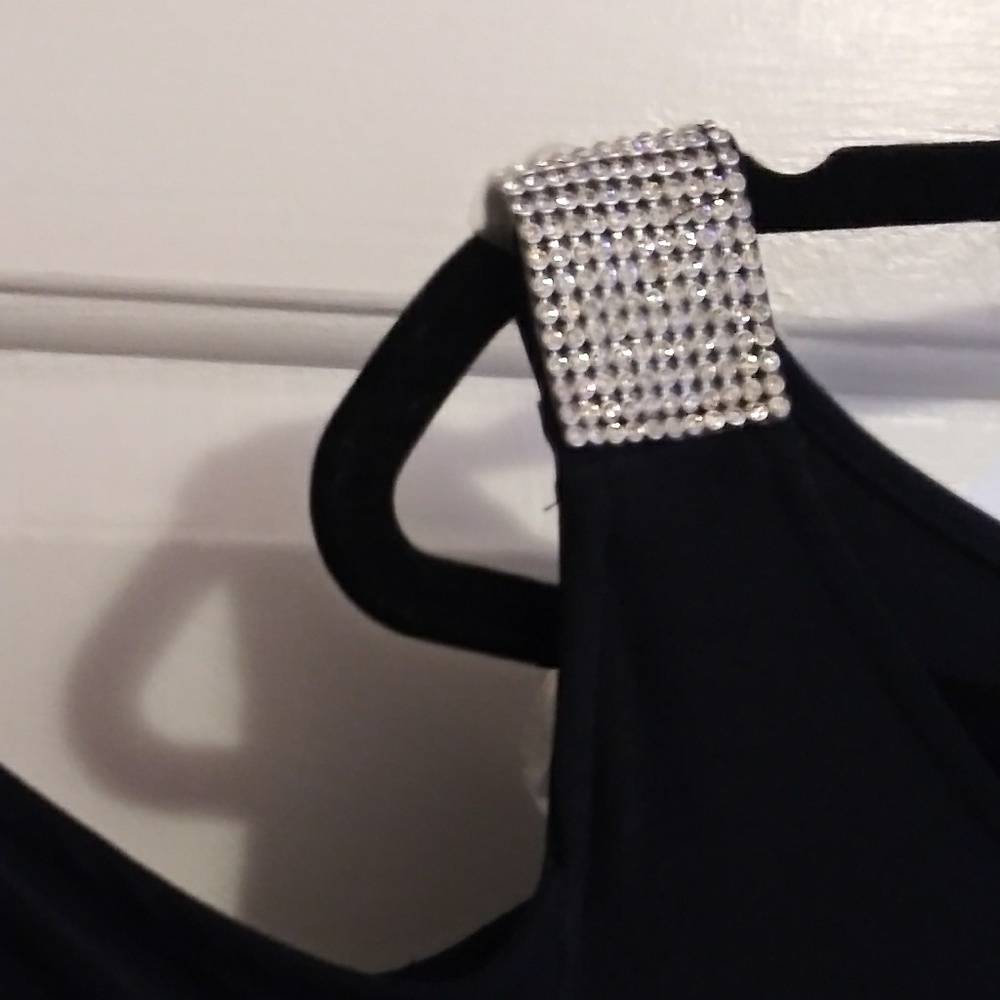 Beautiful Black MSK Dress Wirh Rhinestones Sz M